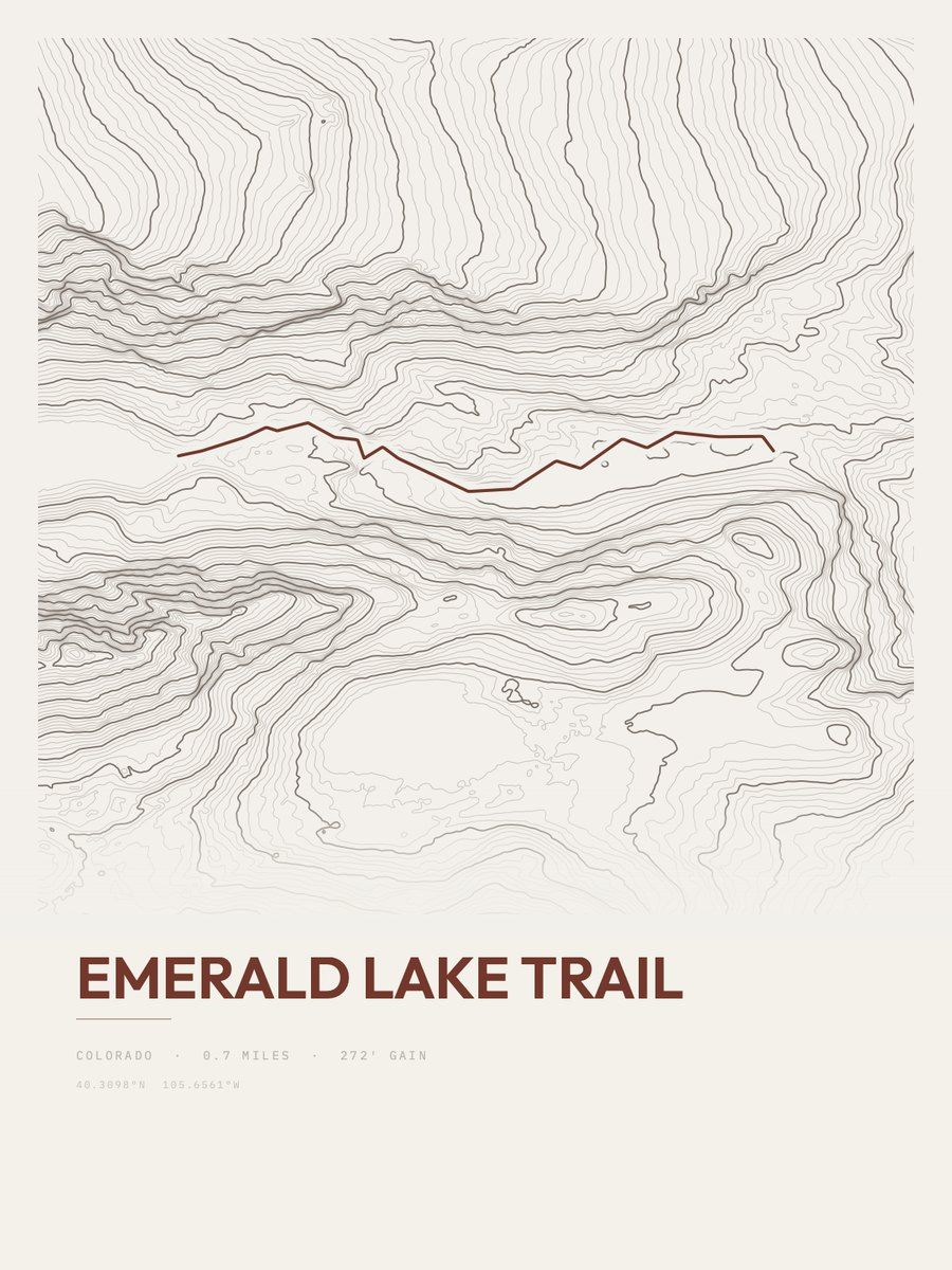 Emerald Lake Trail — Topographic print