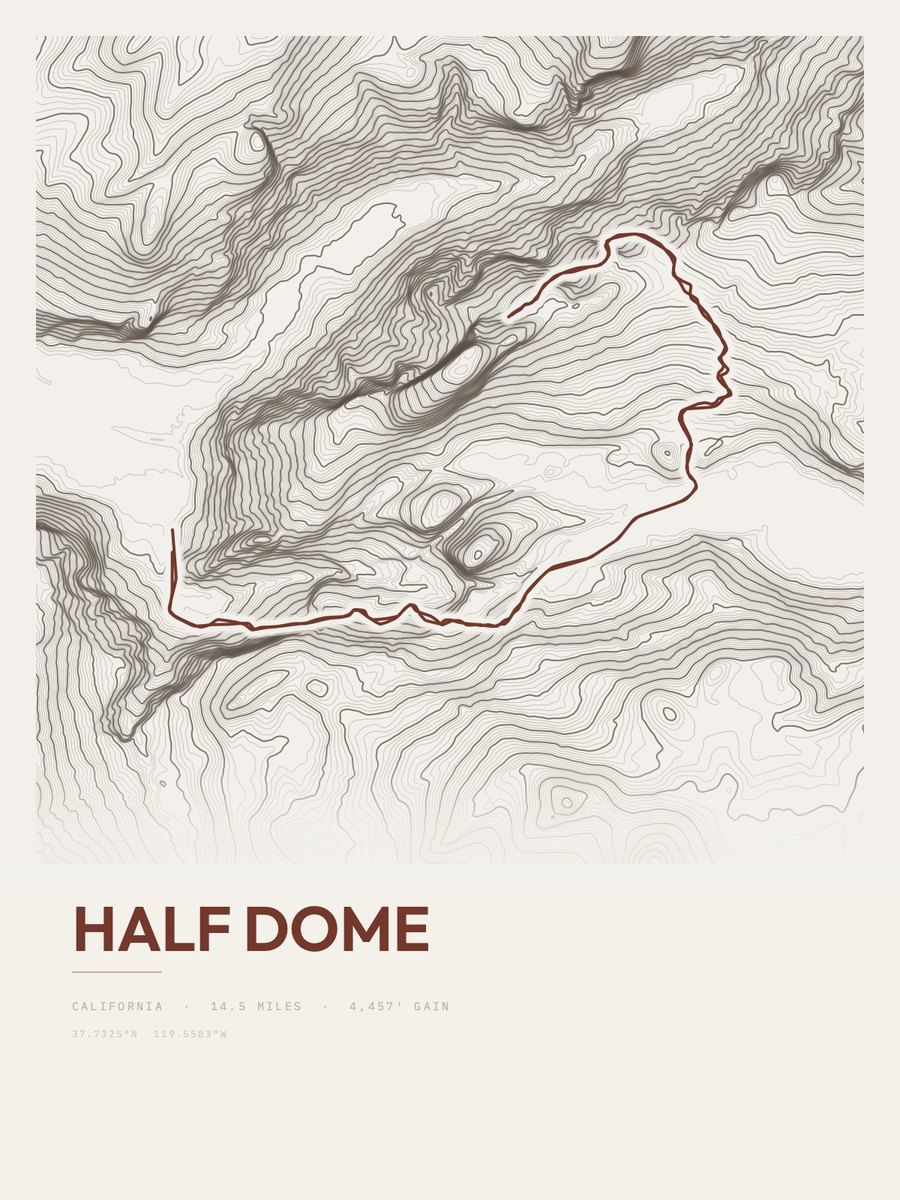 Half Dome — Topographic print