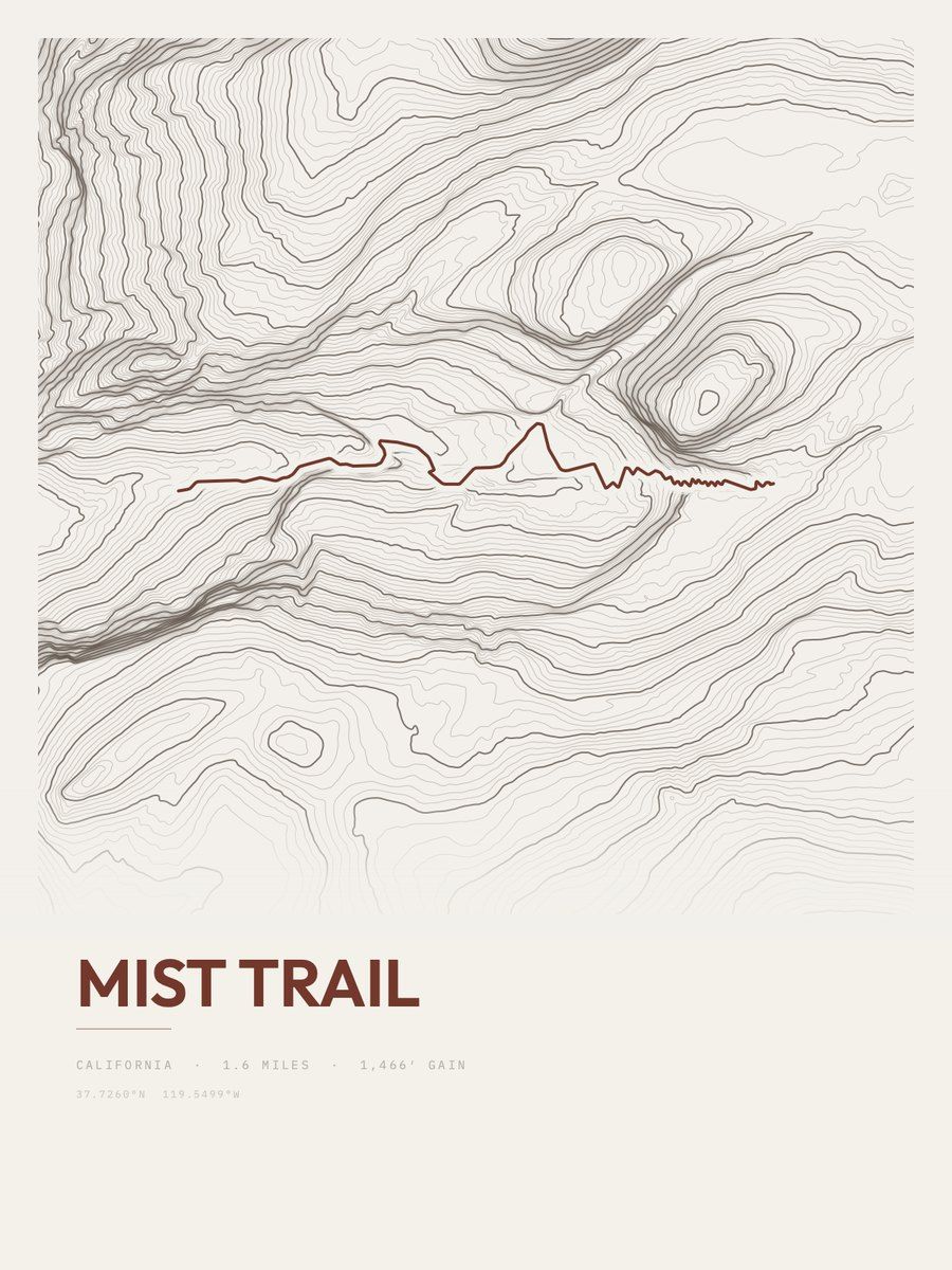 Mist Trail — Topographic print