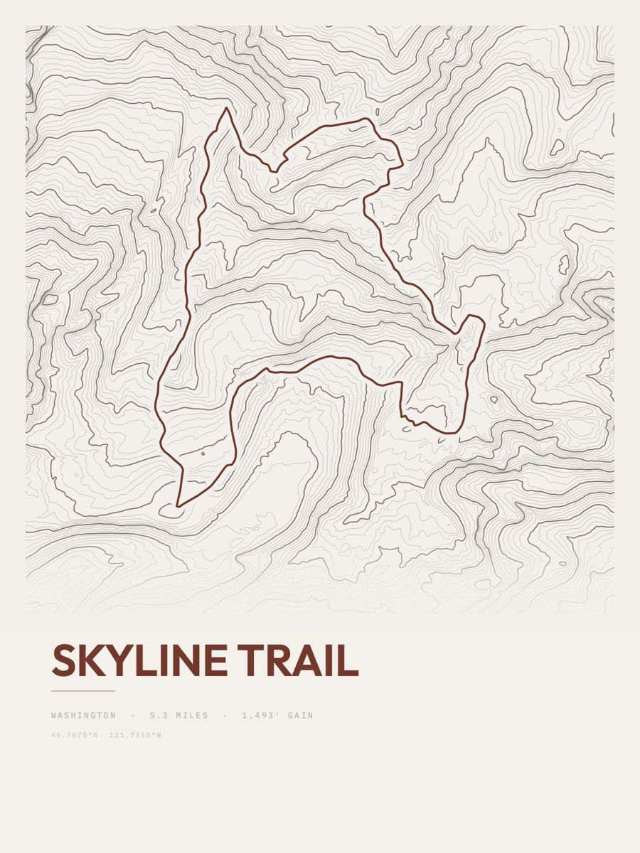 Skyline Trail — Topographic print